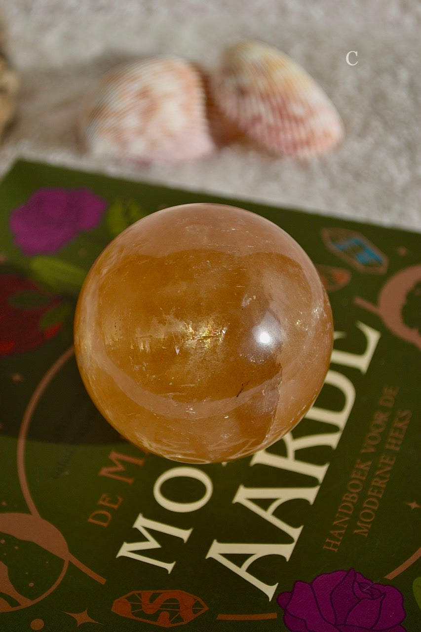 Honey Calcite Sphere