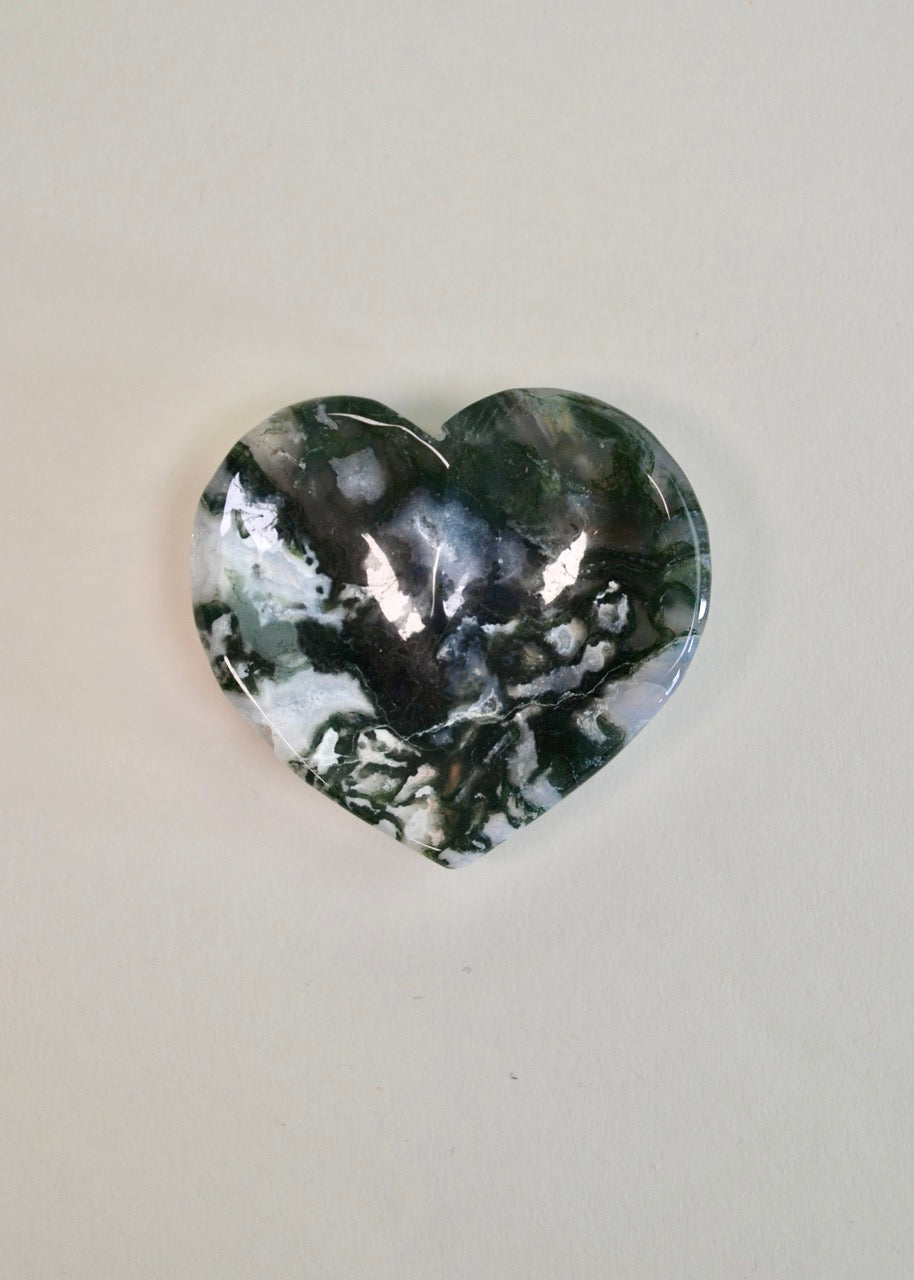 Moss Agate Heart Bowl