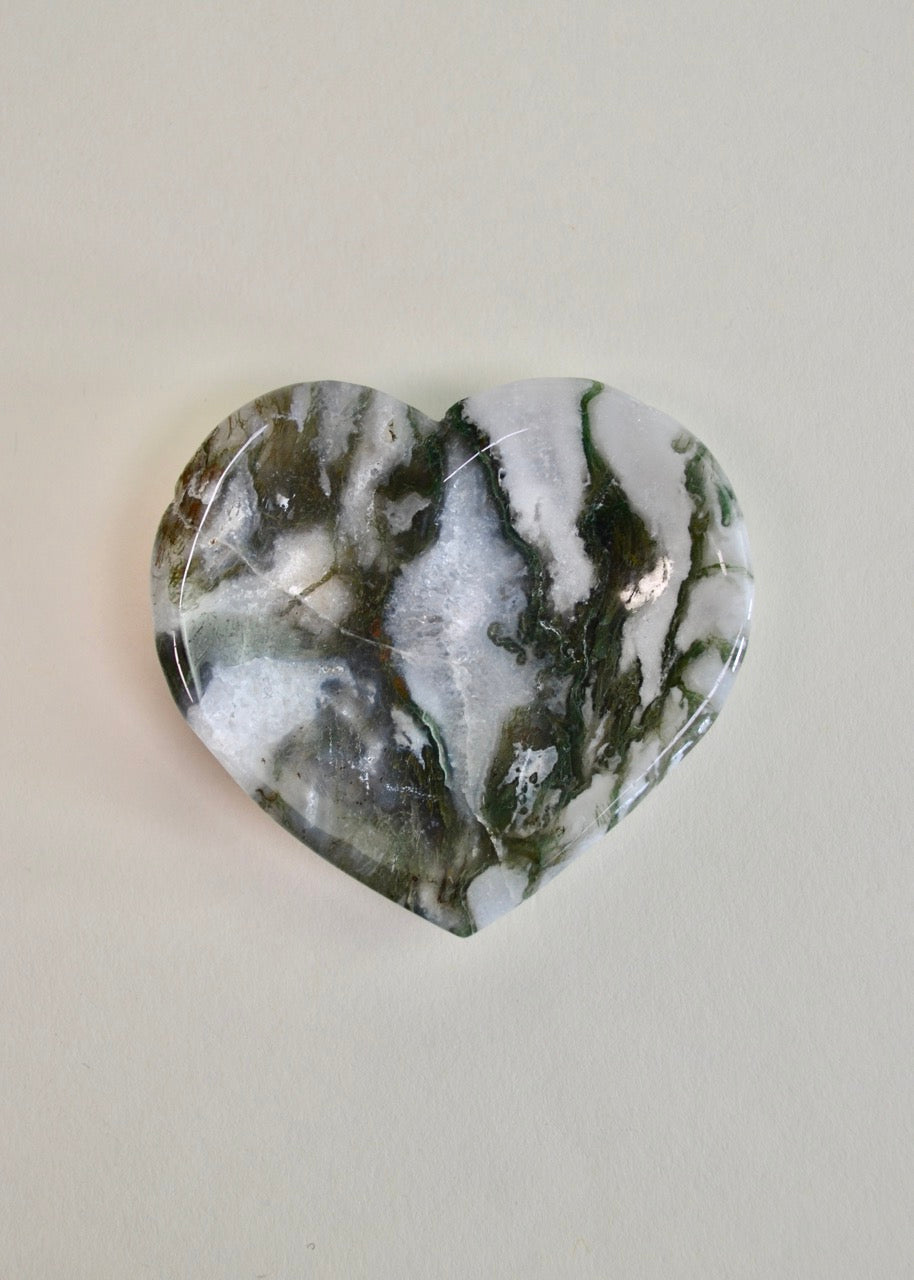 Moss Agate Heart Bowl