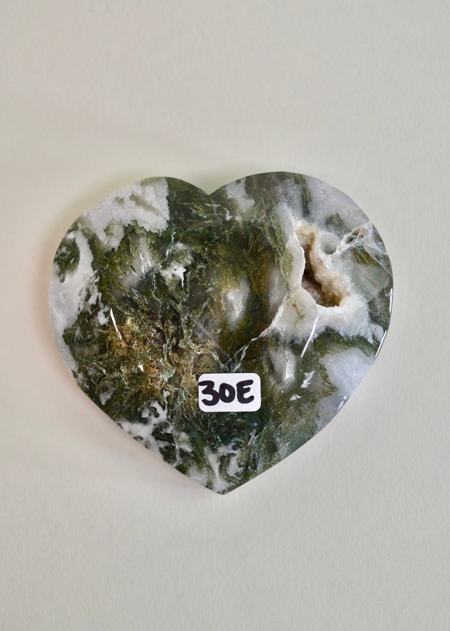 Moss Agate Heart Bowl