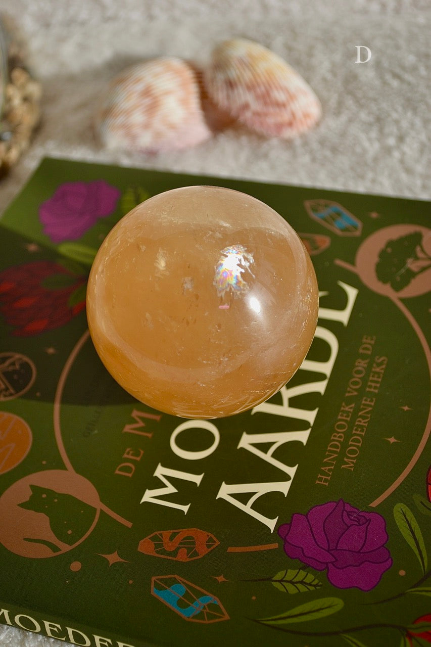 Honey Calcite Sphere