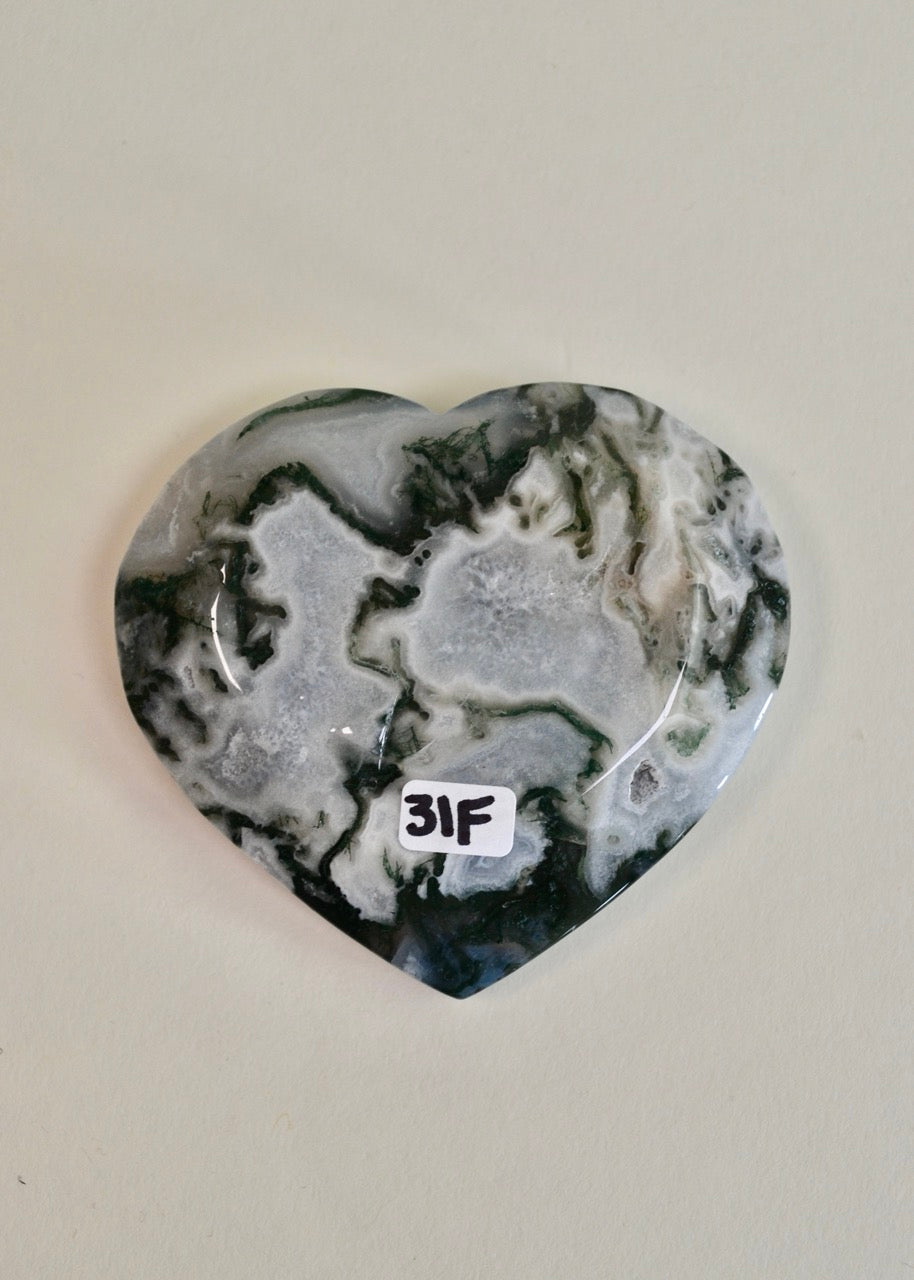 Moss Agate Heart Bowl