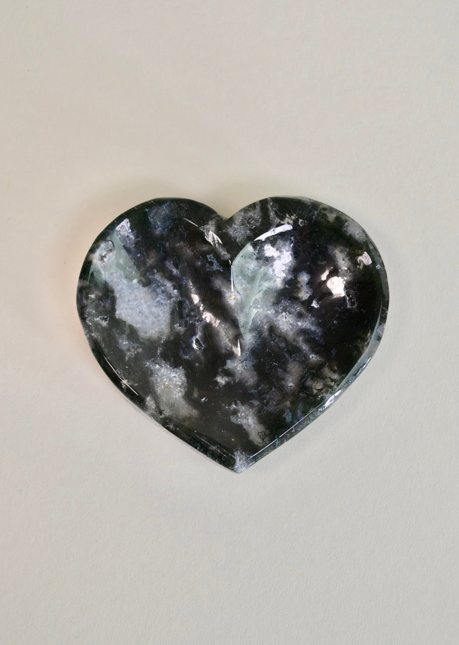 Moss Agate Heart Bowl