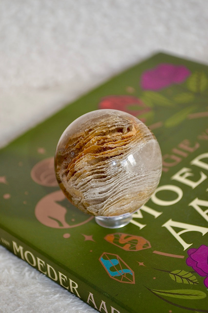 Thousand Layer Lodolite Quartz Sphere