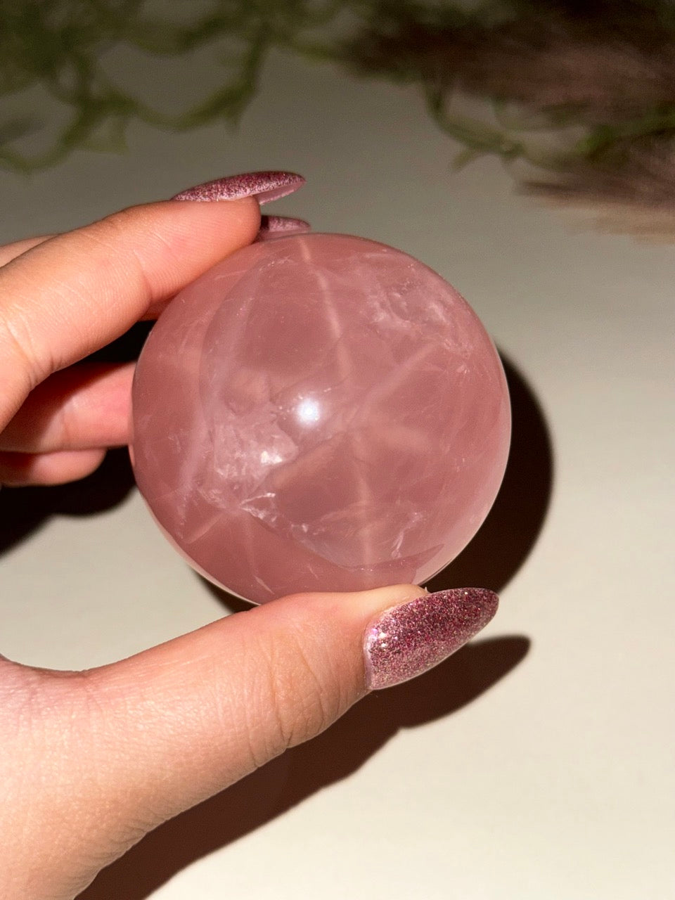 Star Rose Quartz Sphere (Rare find!)