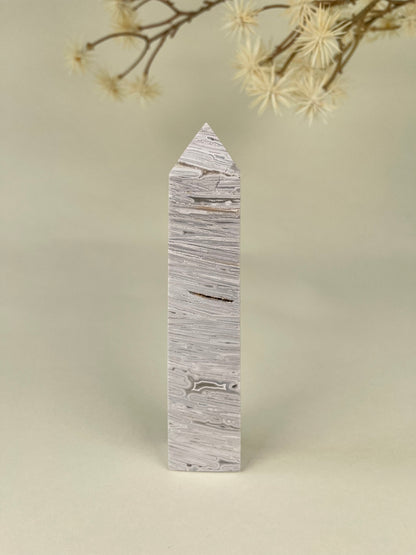 White Mexican Agate Tower A