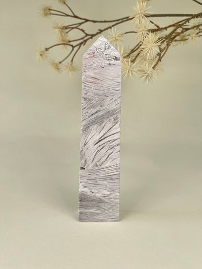 White Mexican Agate Tower D