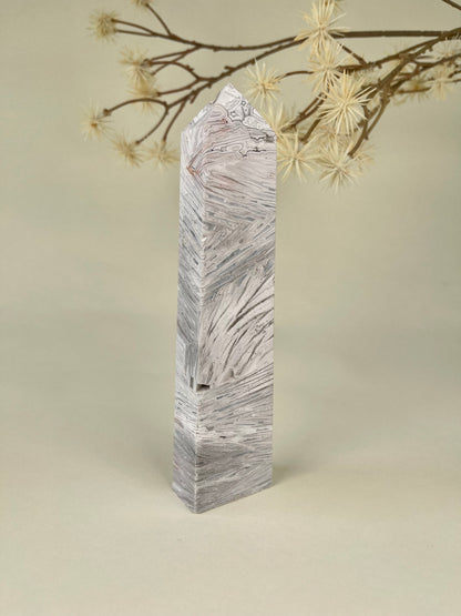 White Mexican Agate Tower D