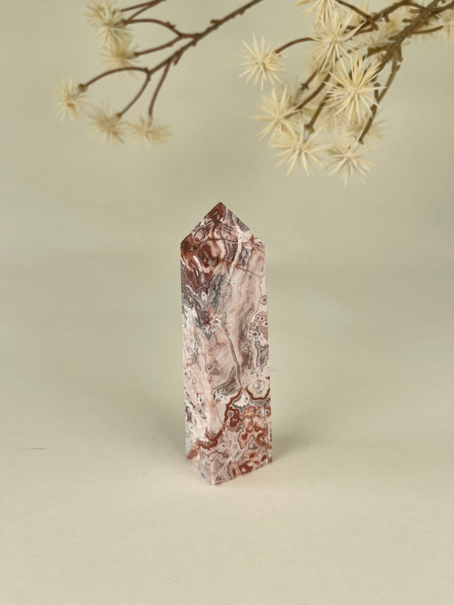 Mexican Crazy Lace Agate Tower A