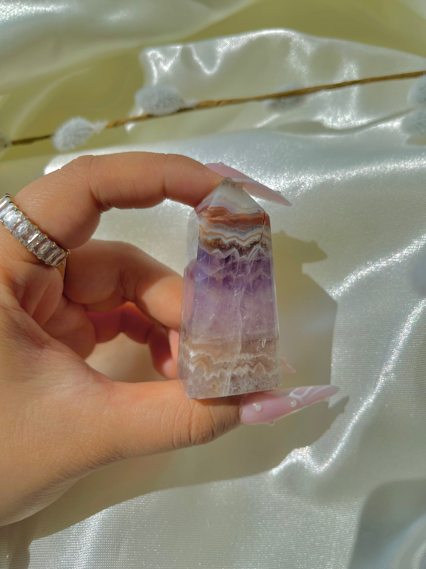 Amethyst with Agate tower