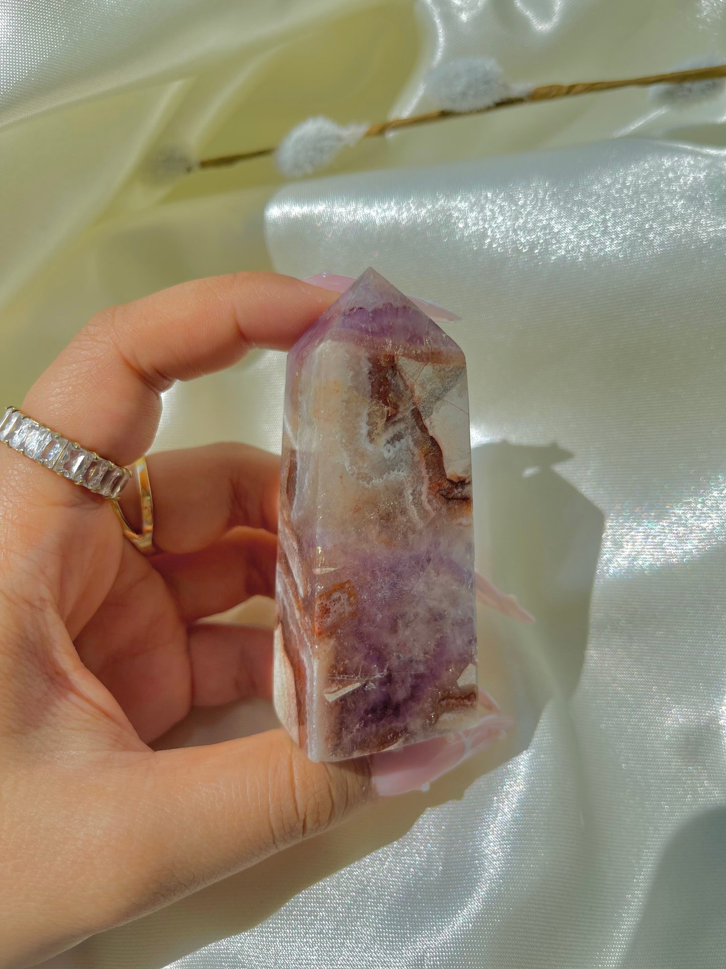 Amethyst with Agate tower