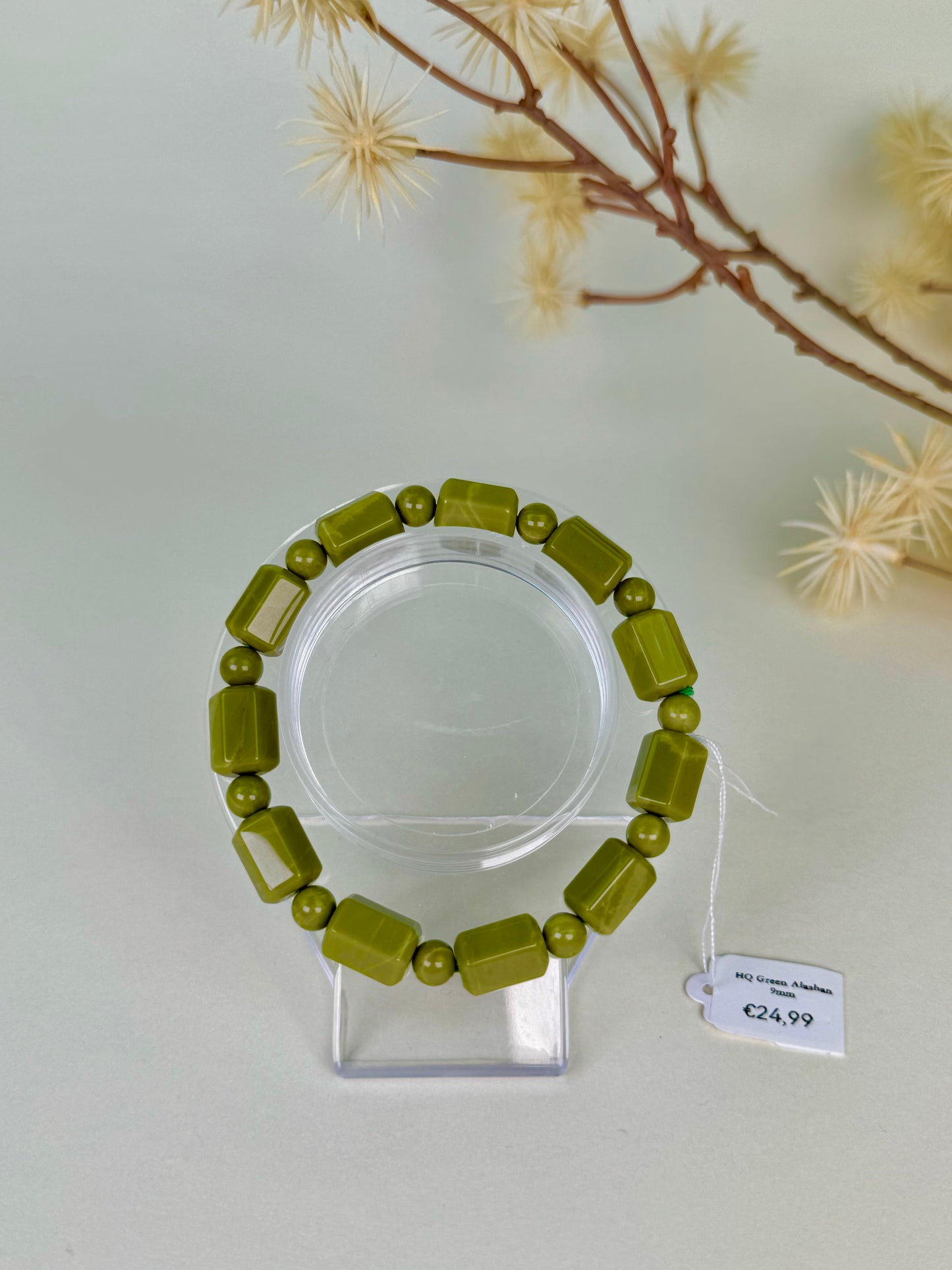 HQ Green Alashan Agate Bracelet