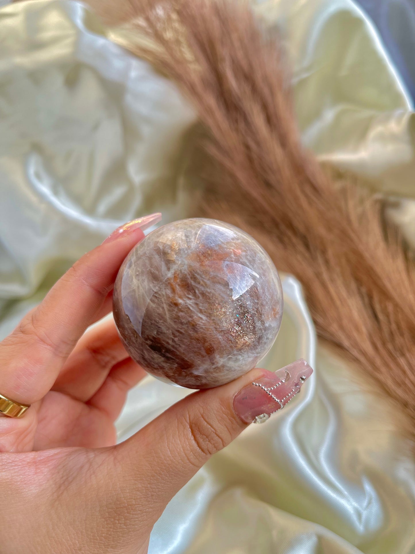 Sunstone Moonstone sphere (medium)