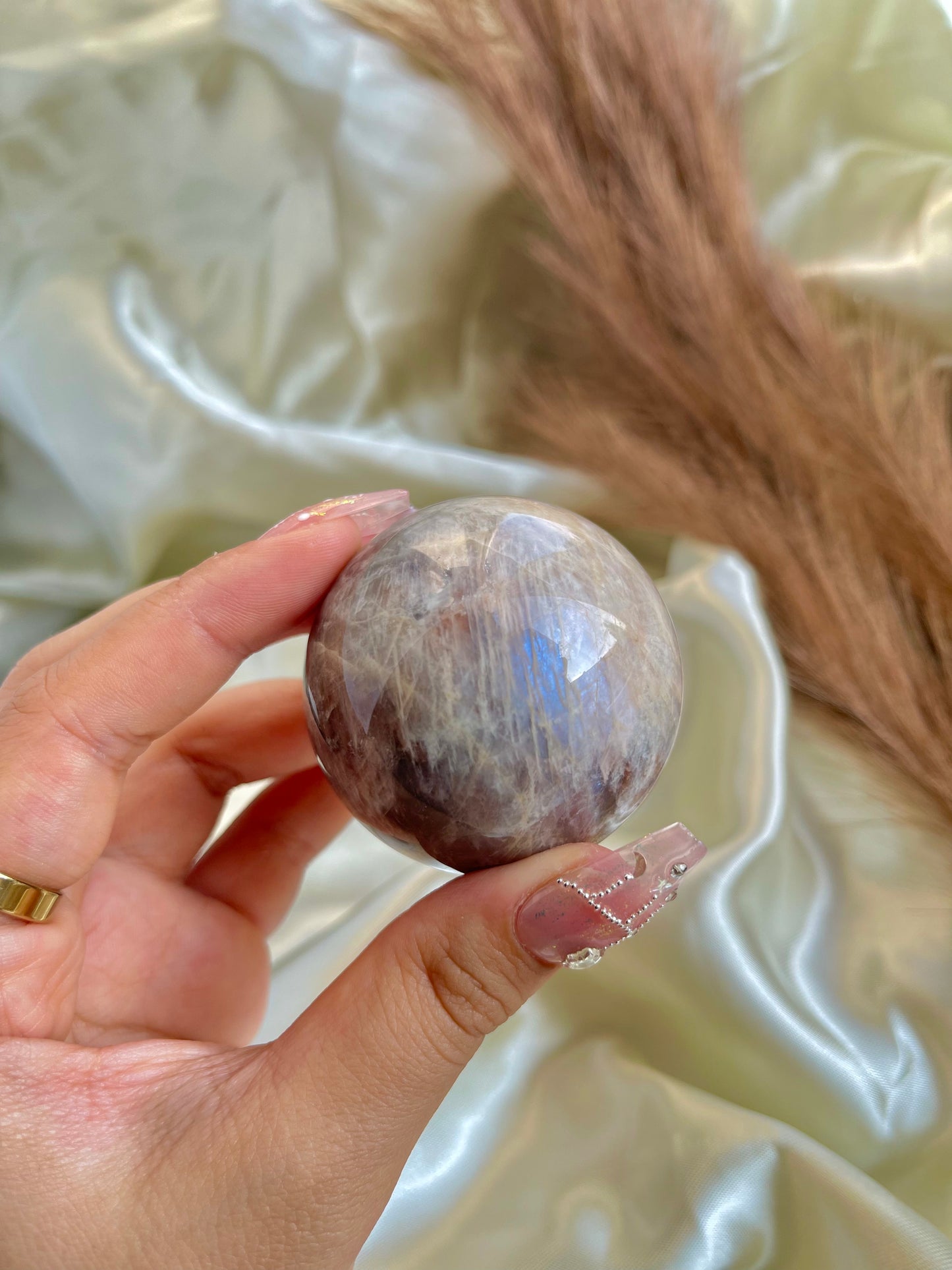 Sunstone Moonstone sphere (medium)