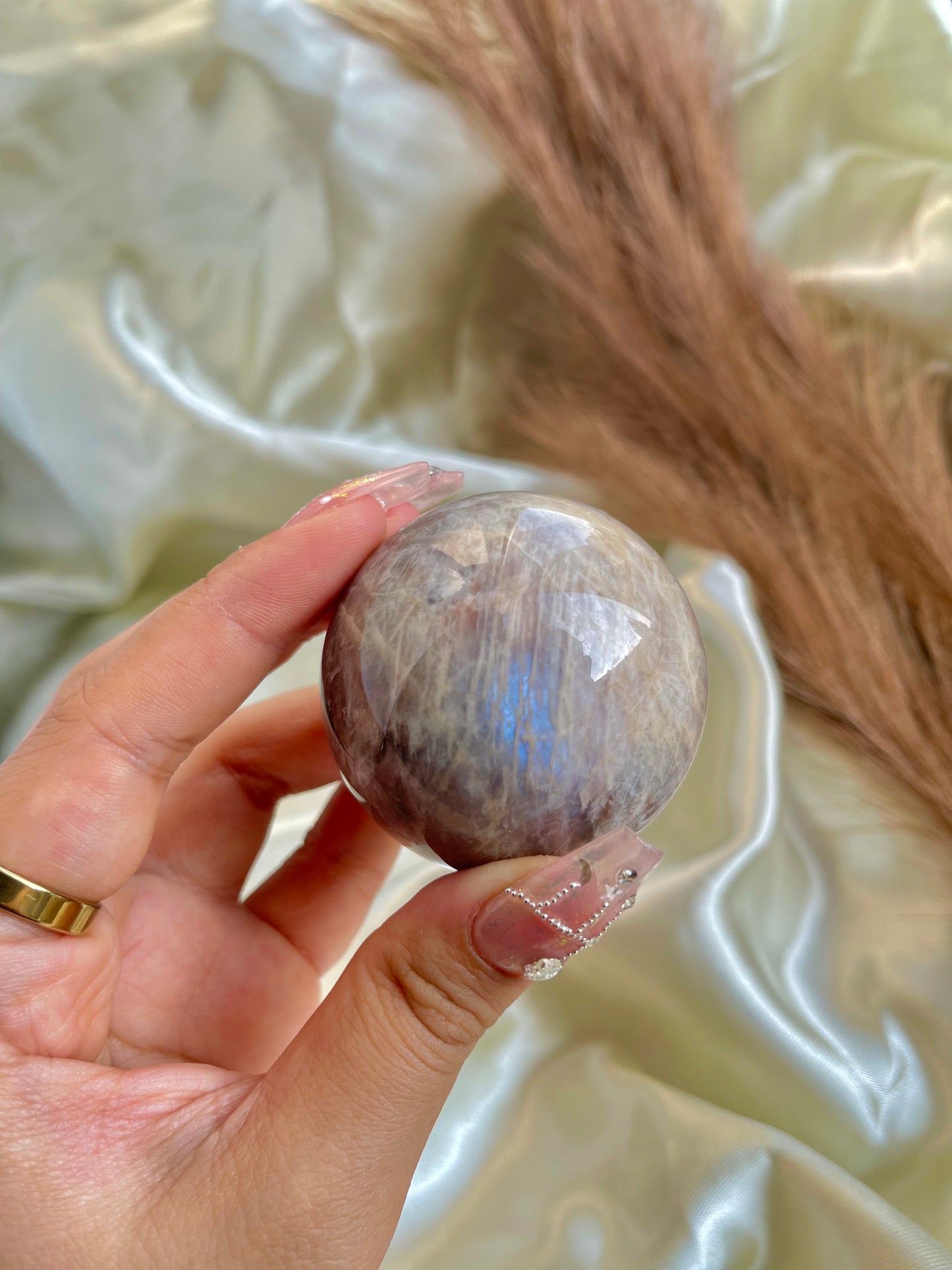 Sunstone Moonstone sphere (medium)