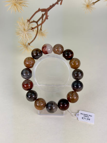 HQ Rabbit Hair - Rutilated Quartz Bracelet 15mm