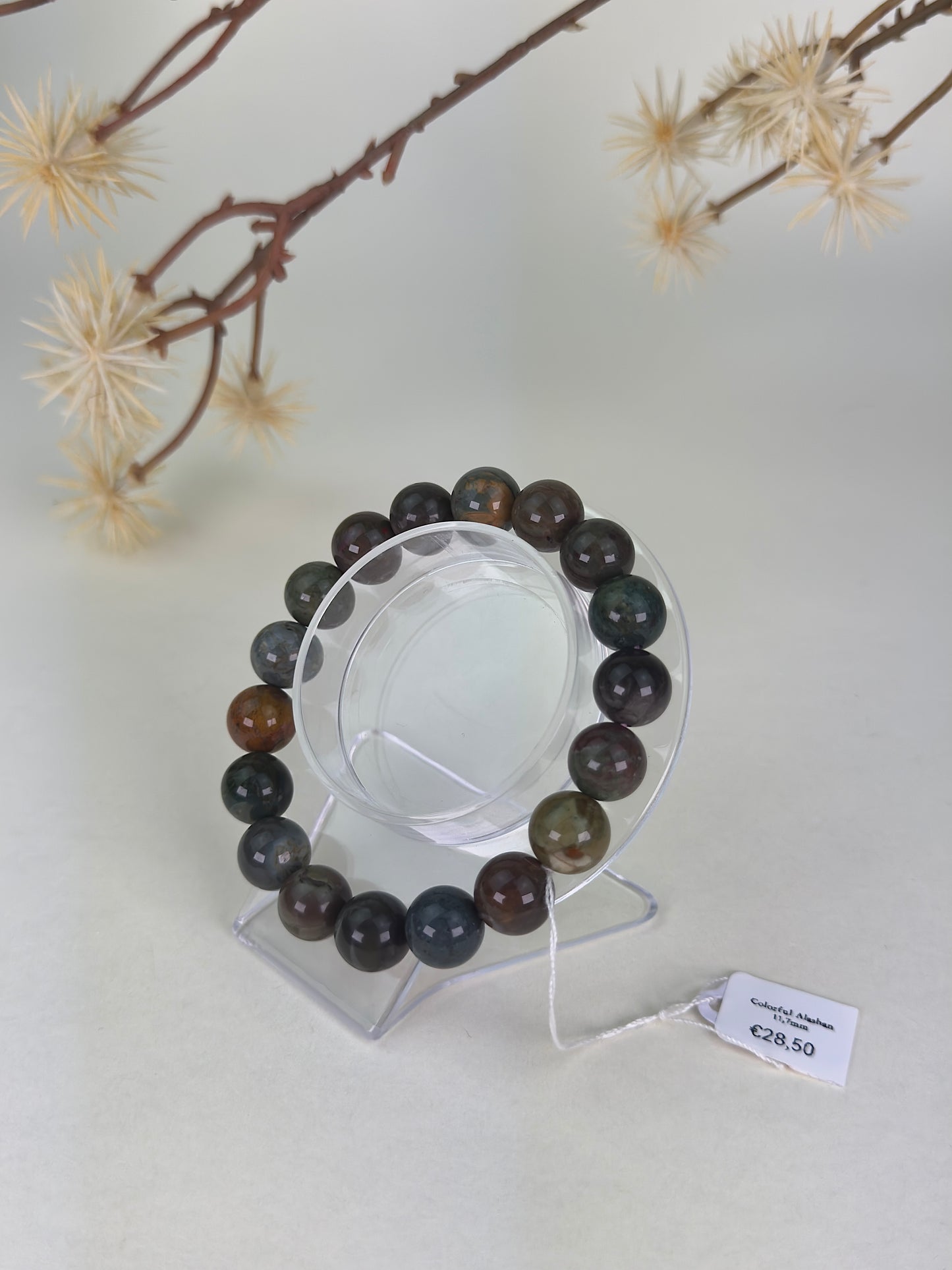 Colorful Alashan Agate Bracelet 12mm