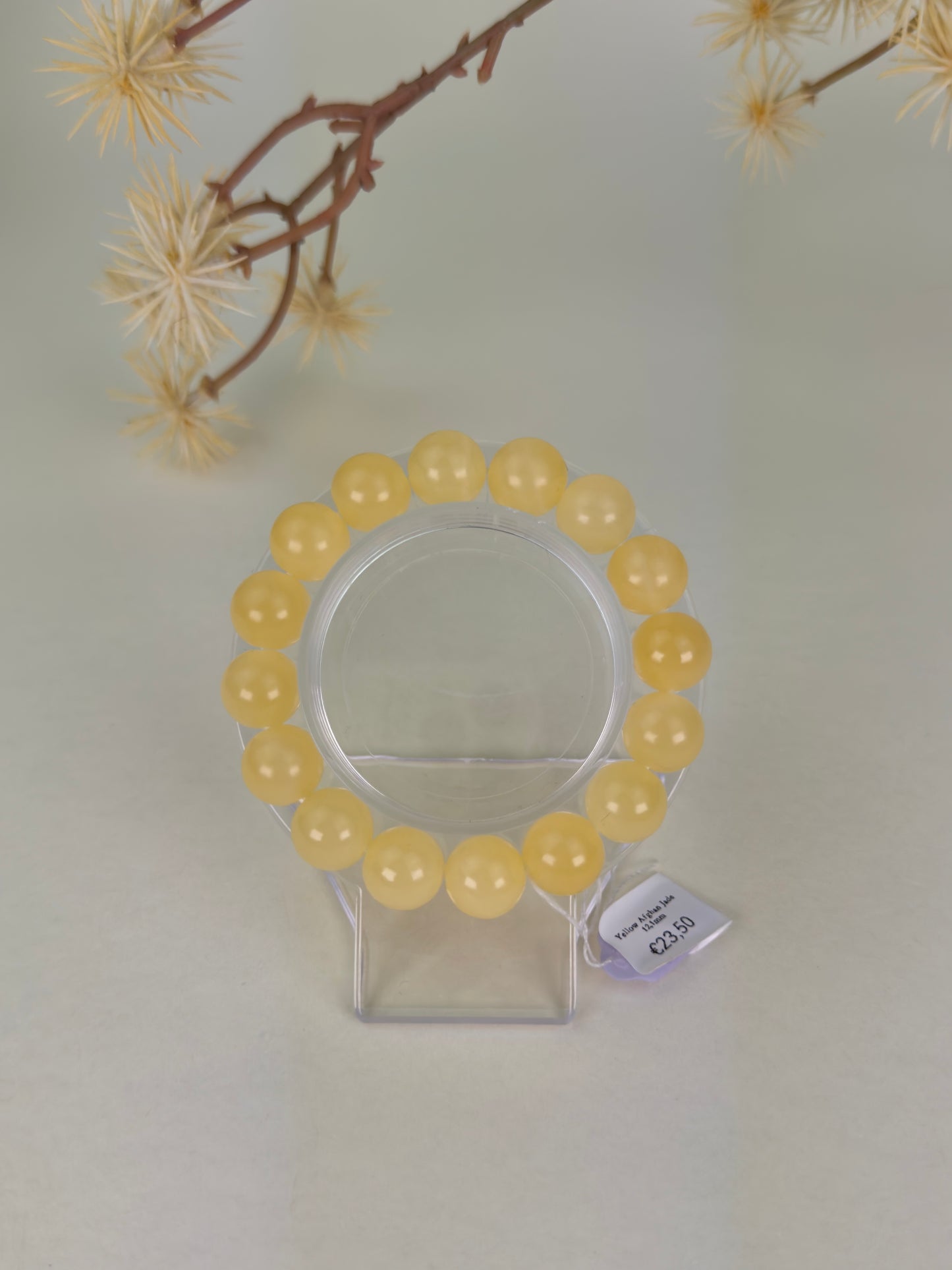 Yellow Afghan Jade Bracelet 12mm