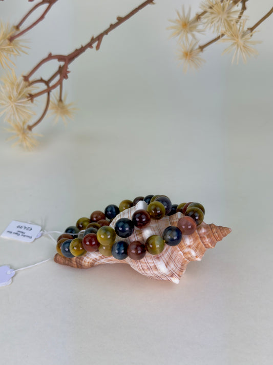 Tri-Color Tiger's Eye Bracelet 10mm