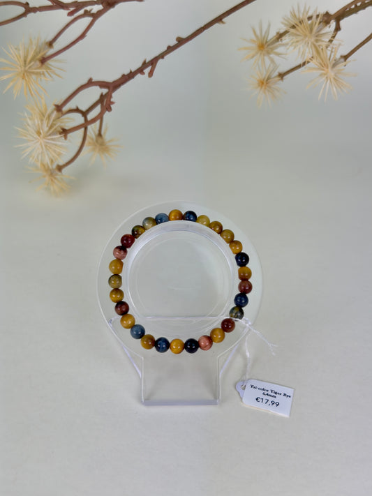 Tri-Color Tiger's Eye Bracelet 6mm