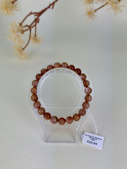 HQ Backbone Sunstone Moonstone Bracelet 8mm