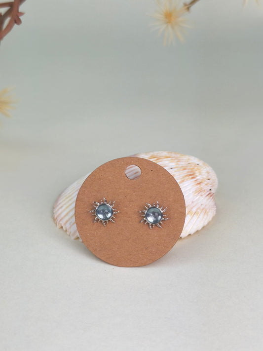 Aquamarine Sun Earrings