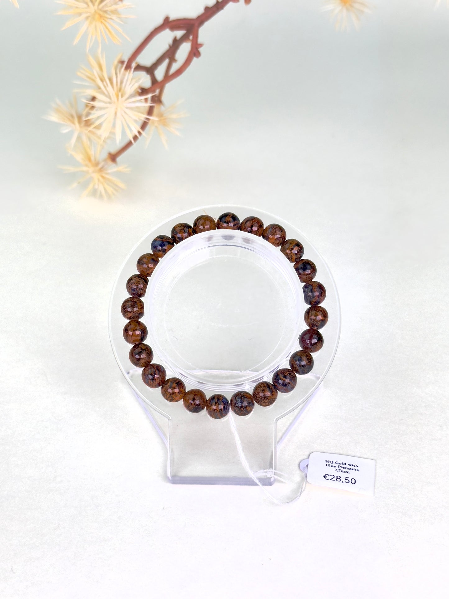 HQ Gold with Blue Pietersite Bracelet 8mm