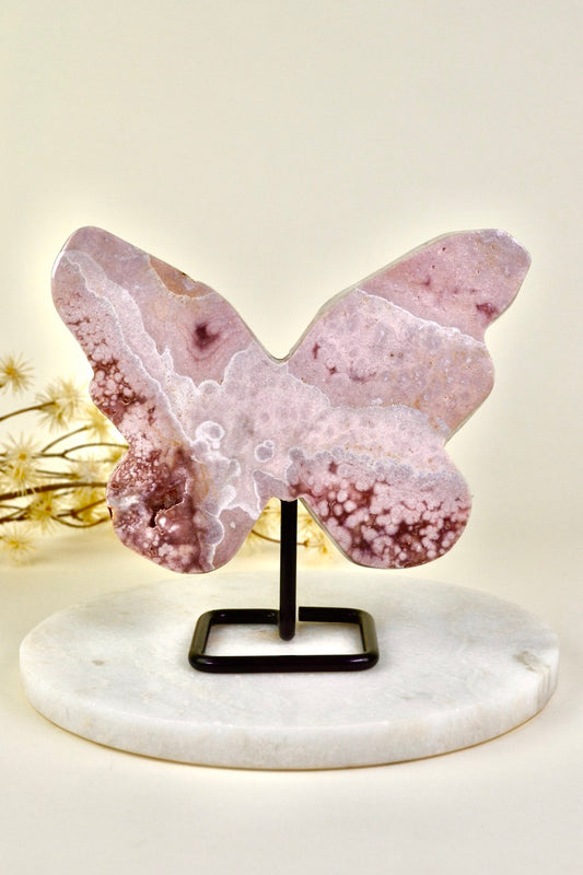 Big Pink Amethyst Butterfly on Pin
