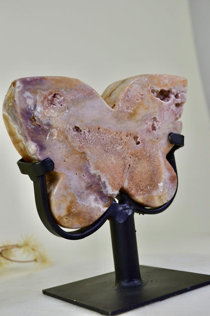 Pink Amethyst Butterfly on Stand