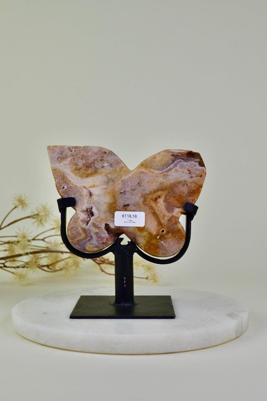 Pink Amethyst Butterfly on Stand