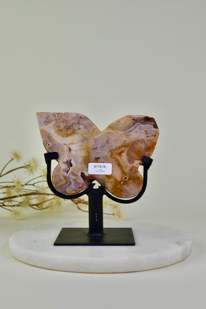 Pink Amethyst Butterfly on Stand