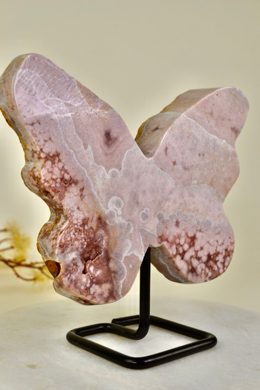 Big Pink Amethyst Butterfly on Pin