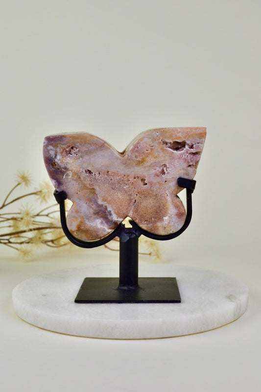 Pink Amethyst Butterfly on Stand