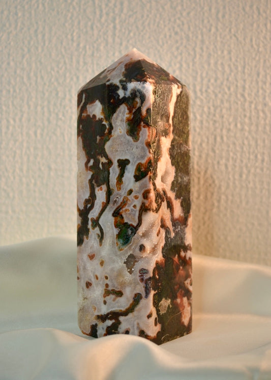 Red Moss Agate Tower E