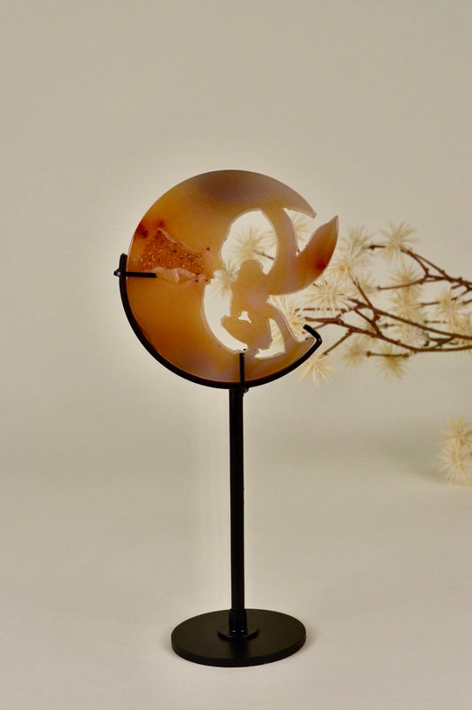 Agate Fairy Moon on Stand C