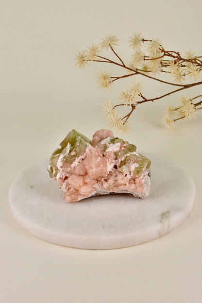 Green Apophyllite on Stilbite Cluster