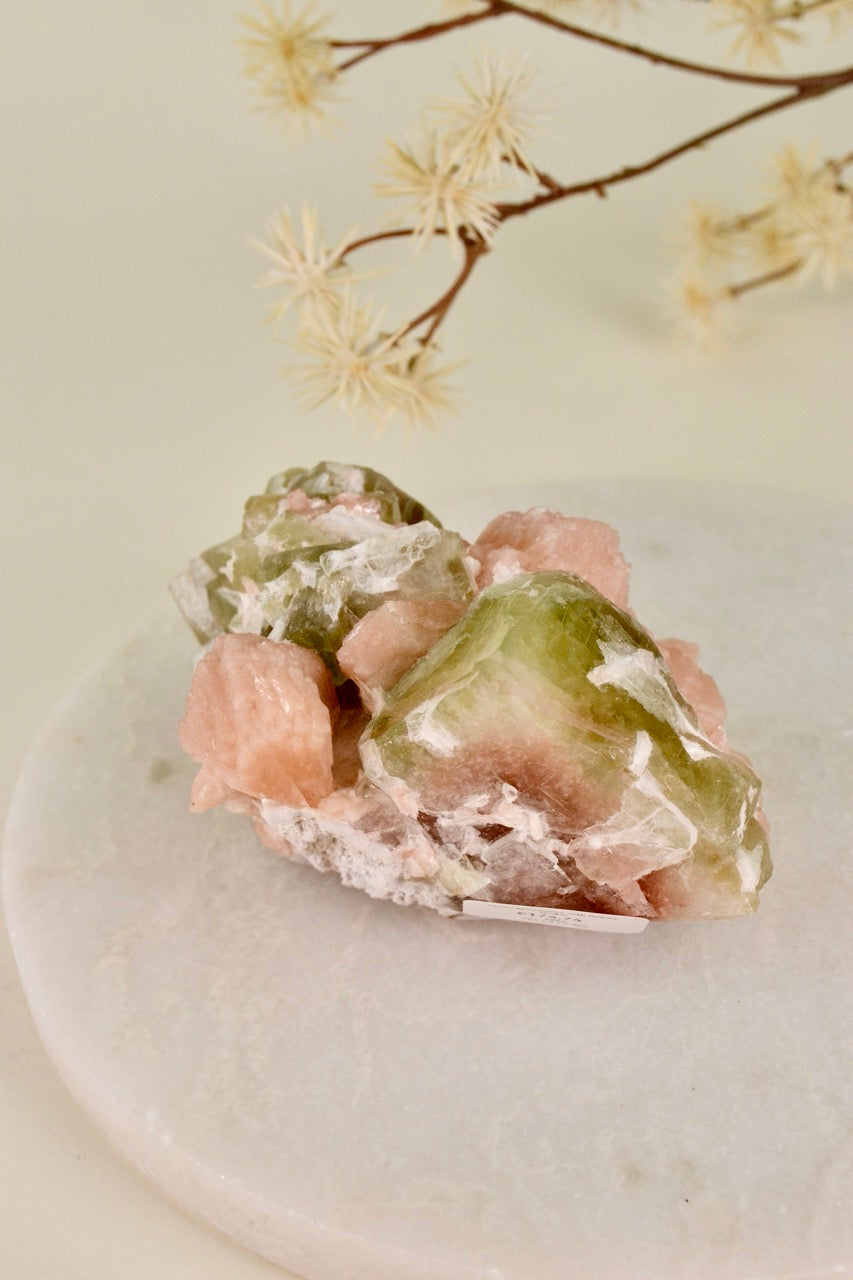 Green Apophyllite on Stilbite Cluster