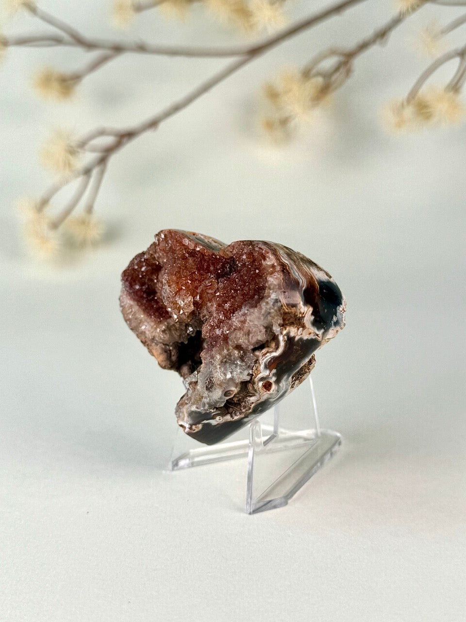 Druzy Chalcedony Heart D