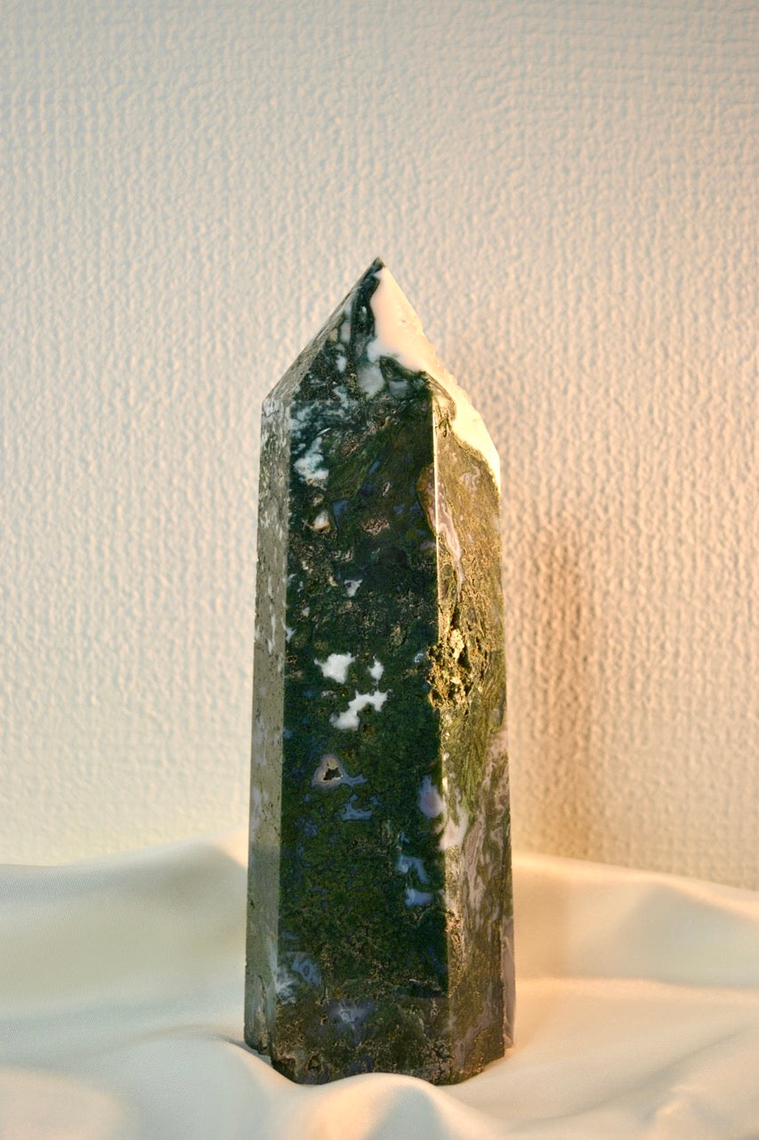 Big Moss Agate Tower