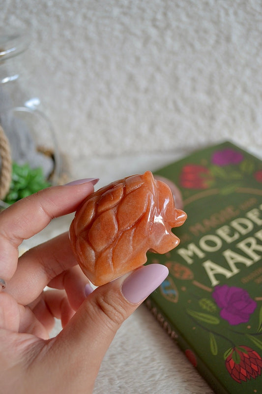 Orange Aventurine Hedgehog Carving