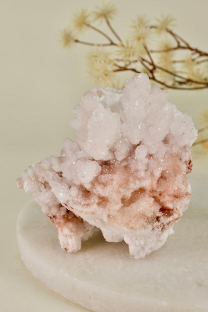 White + Peach Aragonite Cluster (Mexico)