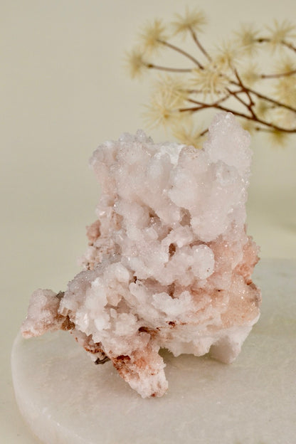 White + Peach Aragonite Cluster (Mexico)