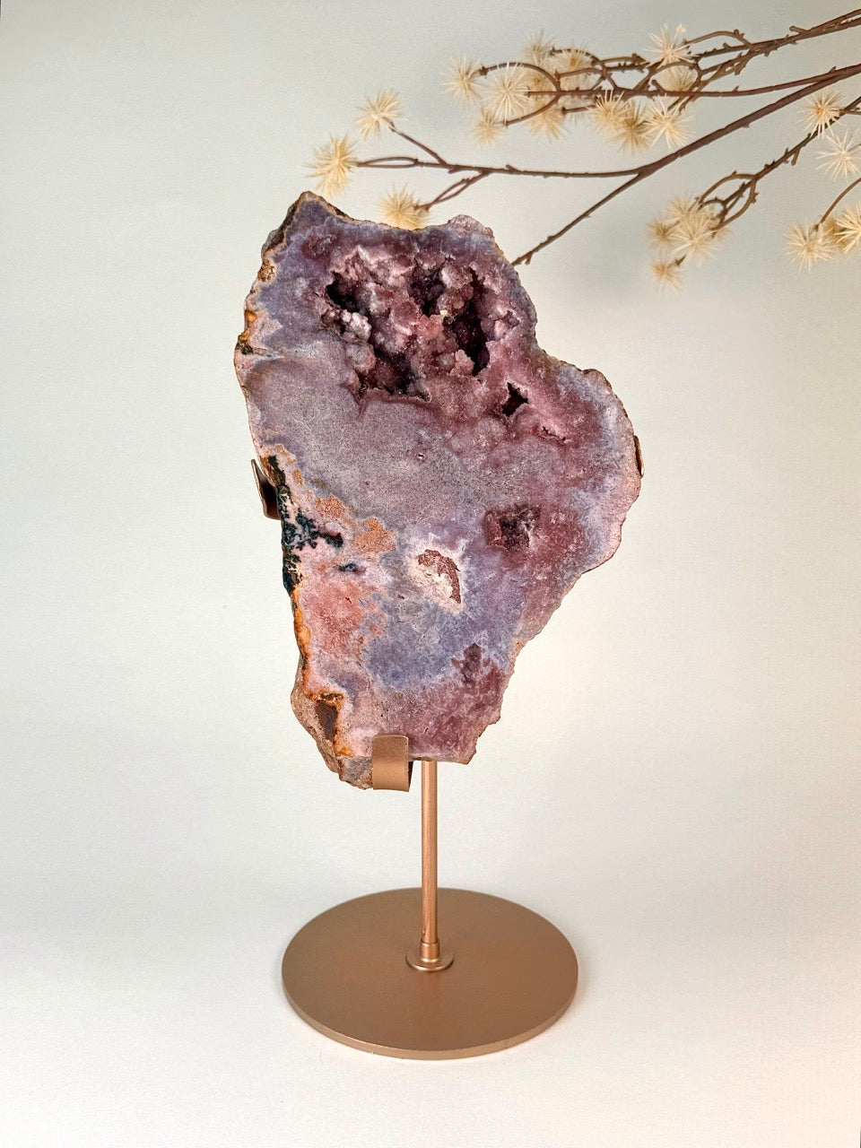 Pink Amethyst on Stand