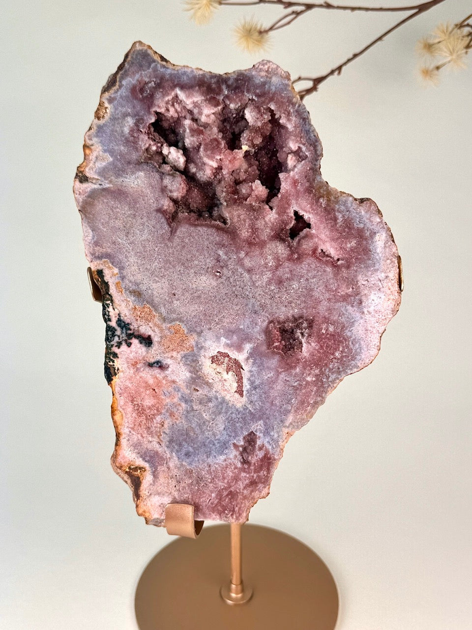 Pink Amethyst on Stand