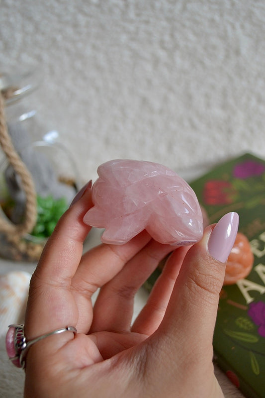 Rose Quartz Hedgehog Carving