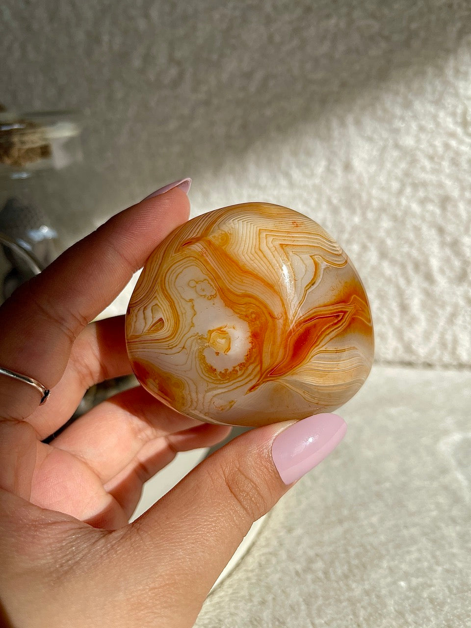 Sardonyx Agate Palmstone - High Quality