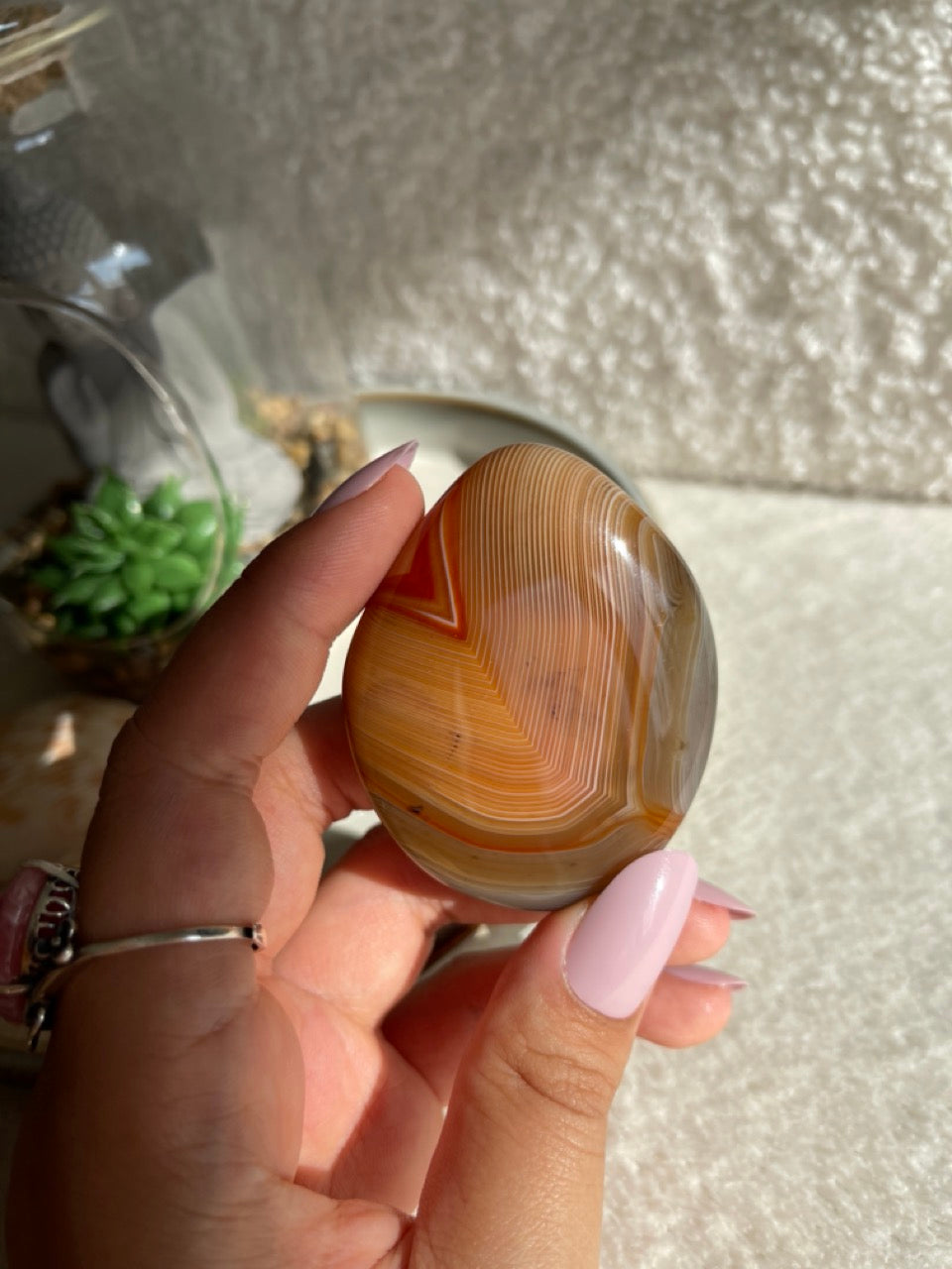 Sardonyx Agate Palmstone - High Quality