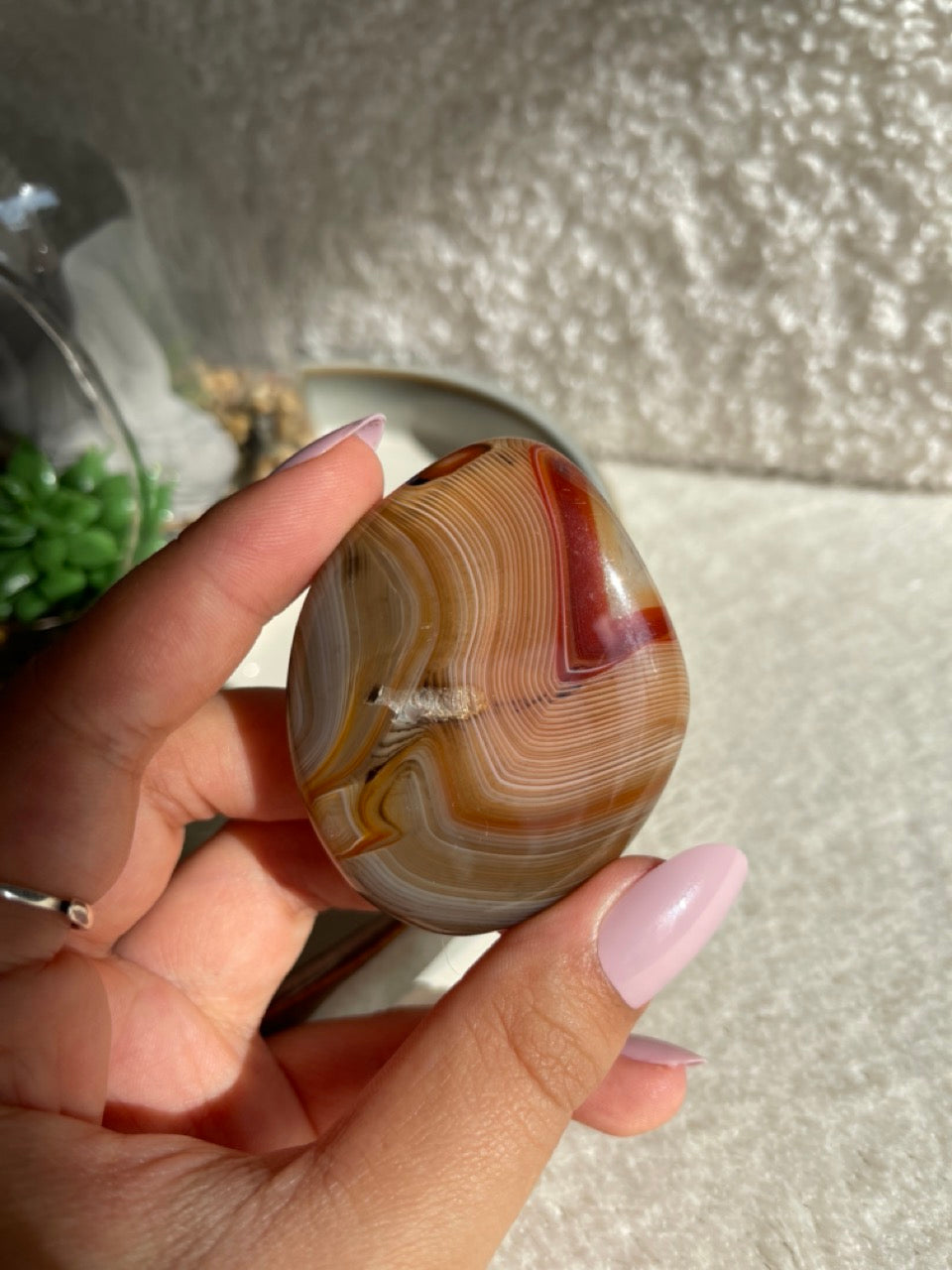 Sardonyx Agate Palmstone - High Quality