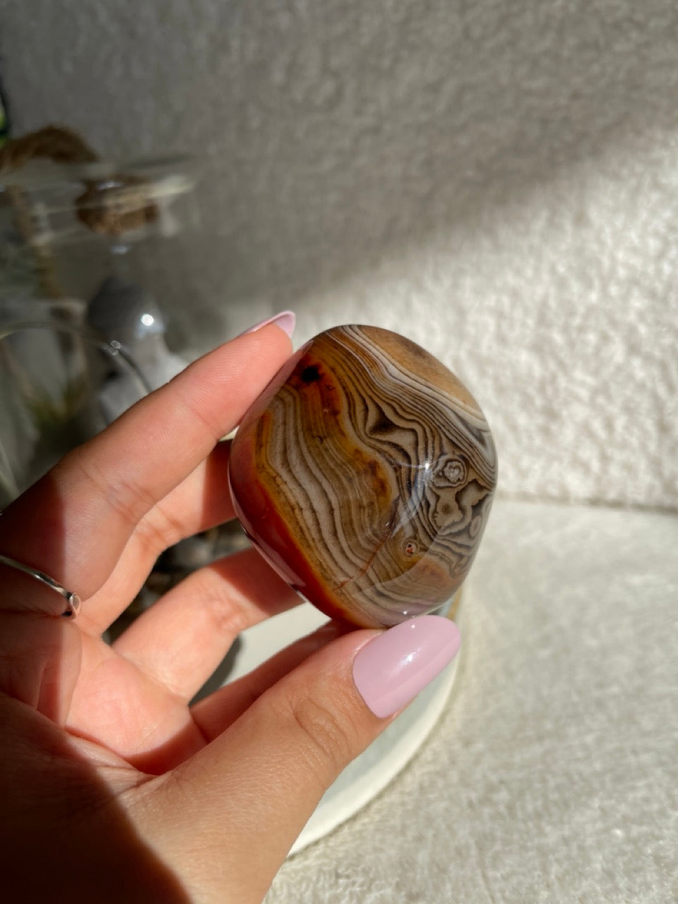 Sardonyx Agate Palmstone - High Quality