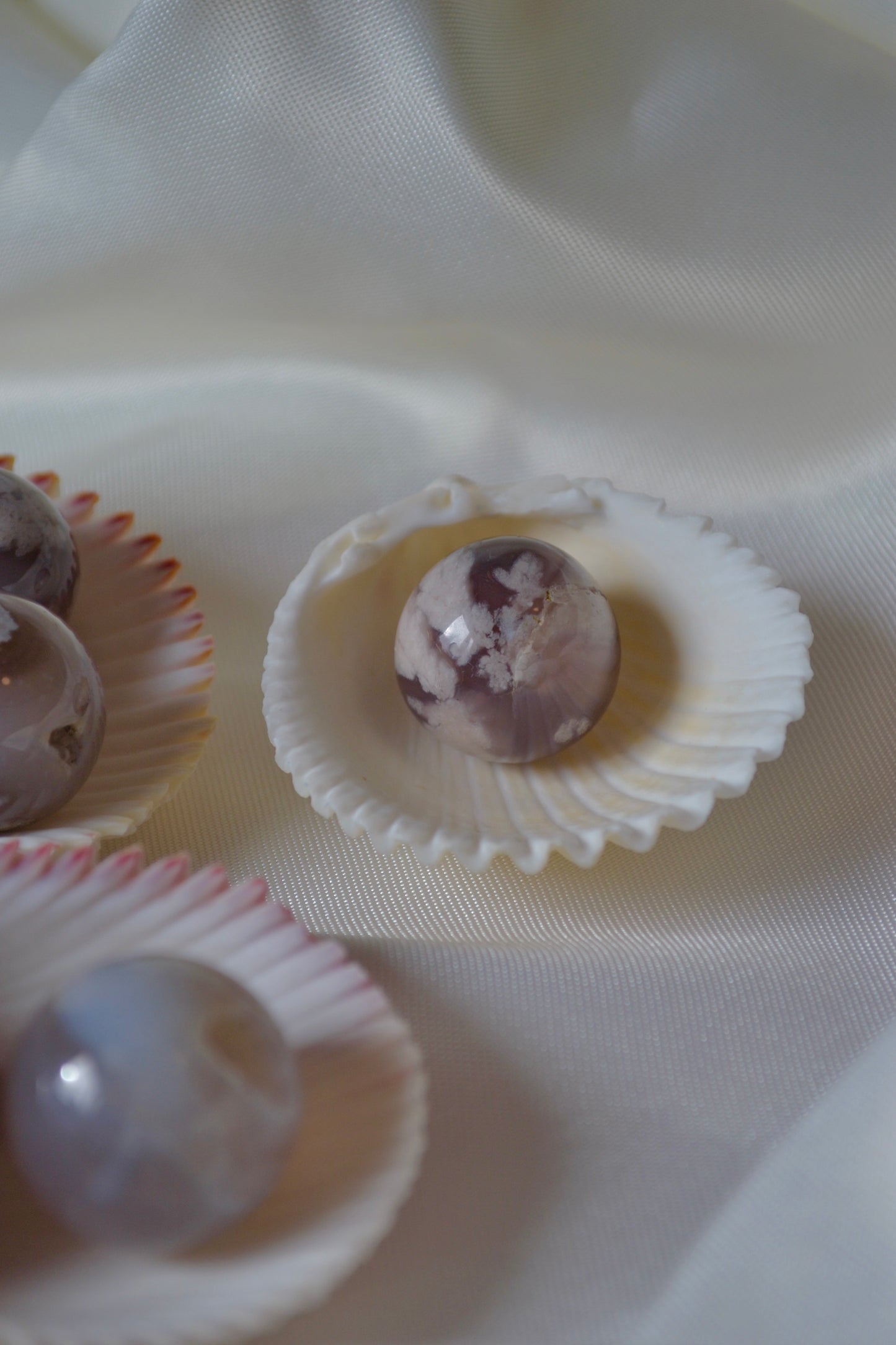 Black Flower Agate Mini-Sphere